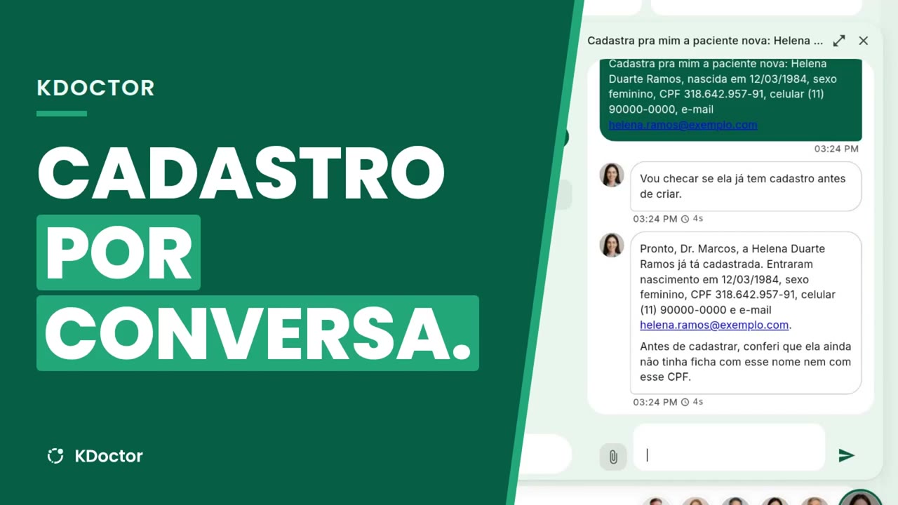 Cadastro de paciente por conversa